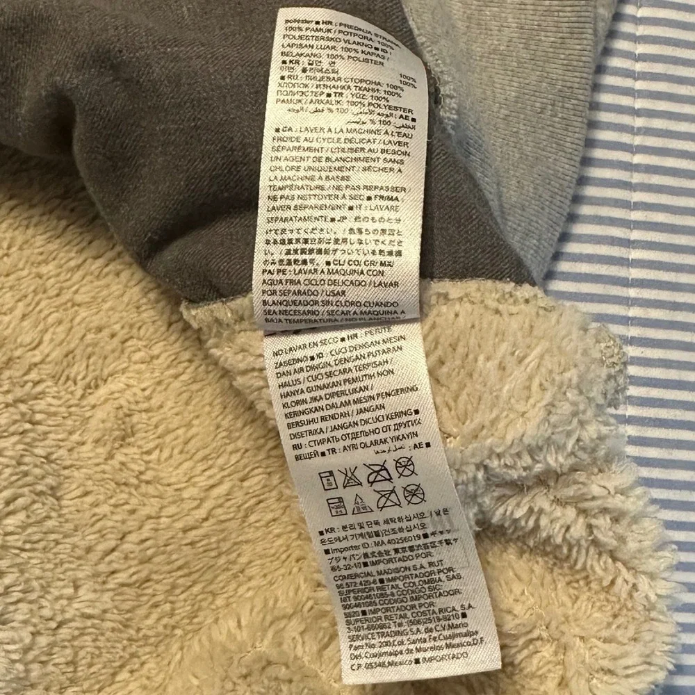 Banana Republic Sweatshirt Mens Large Gray Sherpa Lined Crewneck Pocket